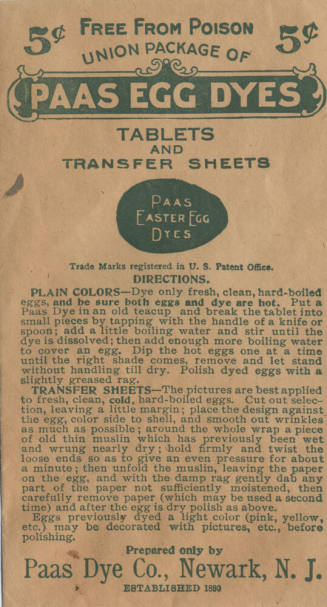 Paas Egg Dyes advertisement