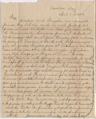 Letter to Serapia W. de Gonzales