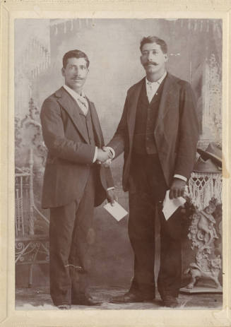 Sepia photograph of two men, perhaps Rafael and Jose M. Bernal