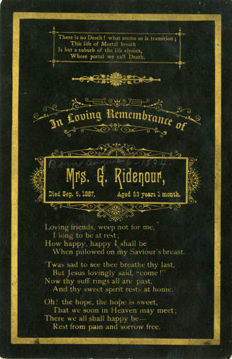 In Loving Memory of Mrs. G. Ridenour