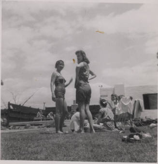 Six 3 1/2x5 phtoos of Ditch Day, May 1957