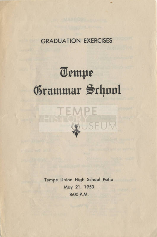 Tempe Grammar School, May 21, 1953