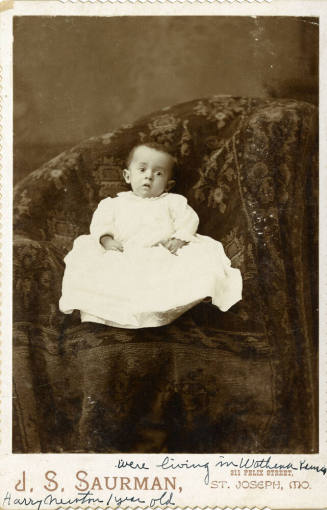 Baby portrait of Harry Newton, Wathena Kansas