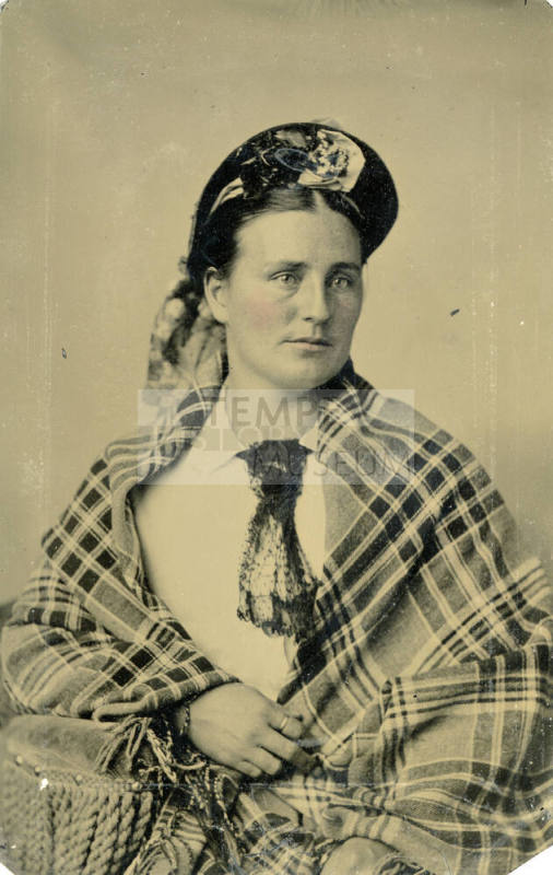 Portrait of unknown woman in Scottish attire