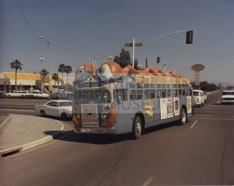 "Bug Line" Bus on a City Street