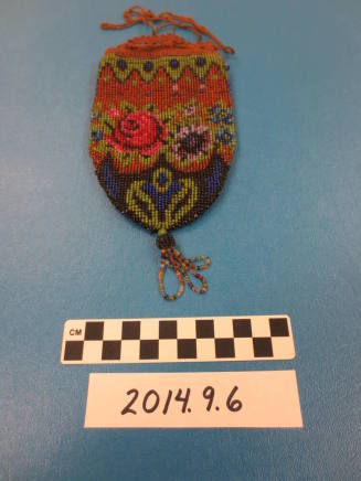 German Floral Small Beaded Purse