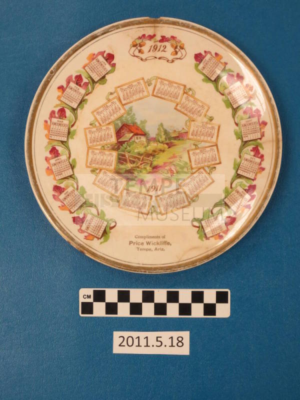 Price Wickliffe Calendar Plate 1911-1912