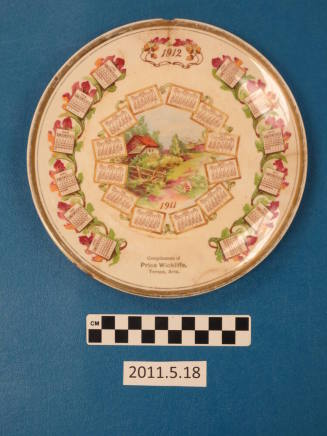 Price Wickliffe Calendar Plate 1911-1912
