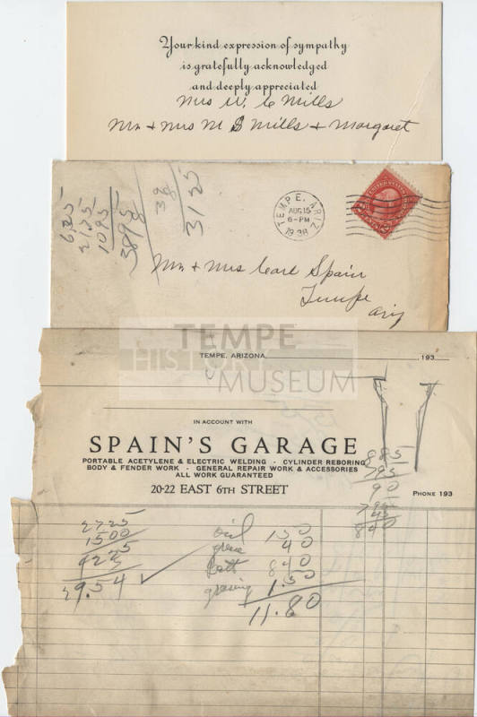 Spain's Garage Invoices and Envelopes