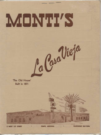 Monti's La Casa Vieja Menu
