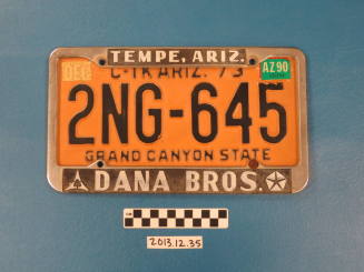 Arizona License Plate in Dana Bros Holder