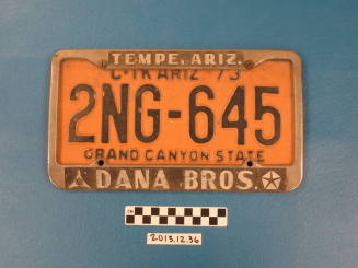 Arizona License Plate in Dana Bros Holder