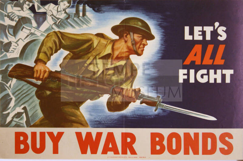 WW II Poster - "Let's ALL fight   BUY WAR BONDS"
