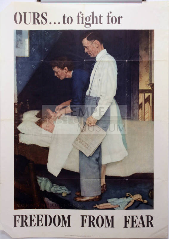 WW II Norman Rockwell Poster - Freedom of Fear