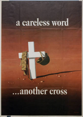 WW II Poster- a Careless Word, Another Cross