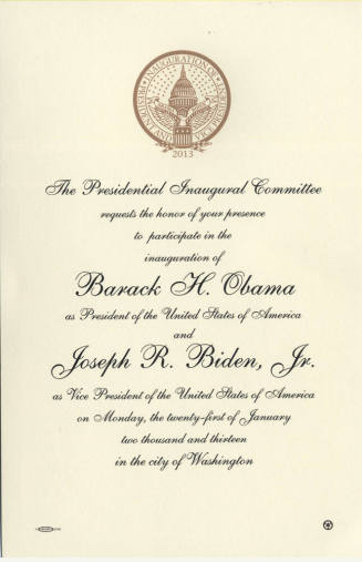 Presidential Inaugural Invitation