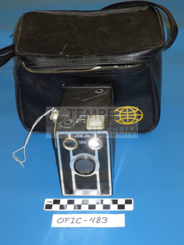 Black Jem Jr 120 Camera and Black Kodak carrying case