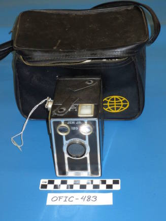 Black Jem Jr 120 Camera and Black Kodak carrying case