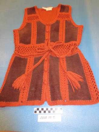 Crochet and Suede Woman's Vest