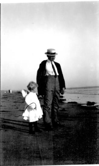 Charles Custis and Charles Harold on beach
