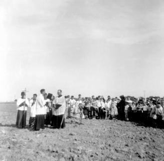 Photograph - Ground Breaking of Lady of Mt. Carmel Church near Rural and Broadway in May 1957