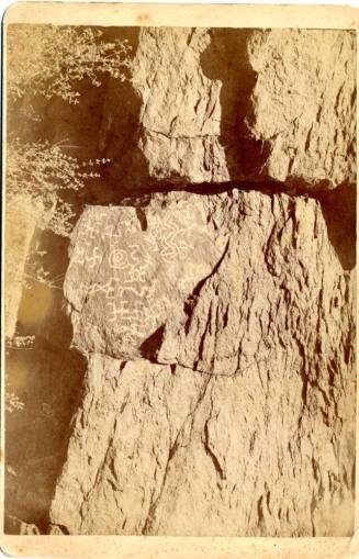 Photograph - Hieroglyphics on rocks in AZ