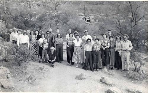 Tempe school employees on a desert outing
