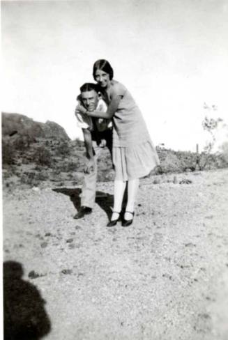 Minnie Laird and Frank Raymond Posing on a Hill
