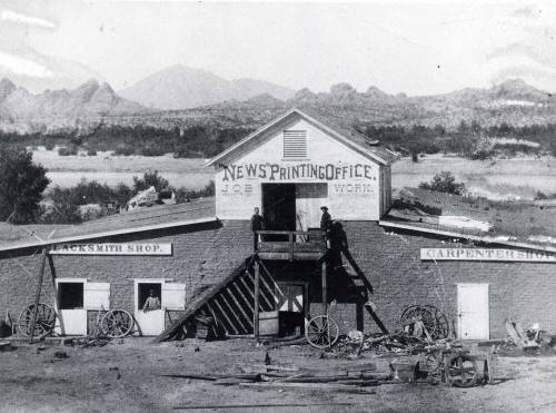 Photograph - Newsprinting Office, Blacksmith shop, and carpenter shop