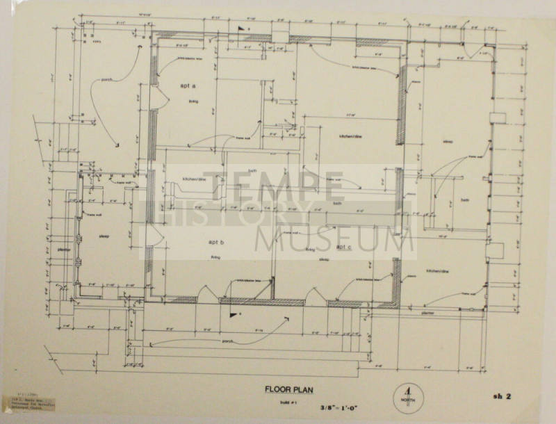 Floor Plan - Methodist Episcopal Parsonage, 519 S Maple Avenue, Tempe, Arizona