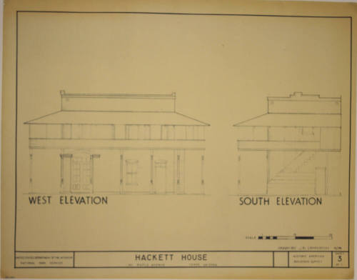 West and South Elevations - Hackett House