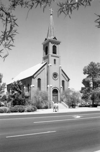 Saint Mary's Catholic Church on north side of University Drive in Tempe, Arizona