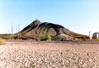 Tempe Butte from the dry bed of the Salt River