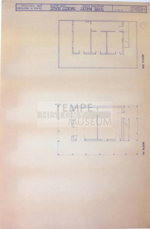 Blueprint - Tempe Bakery/Hackett House Floor Plans