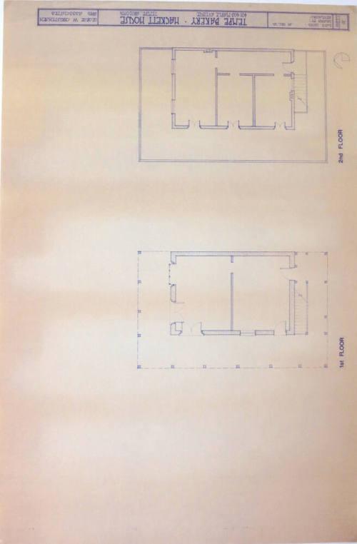 Blueprint - Tempe Bakery/Hackett House Floor Plans