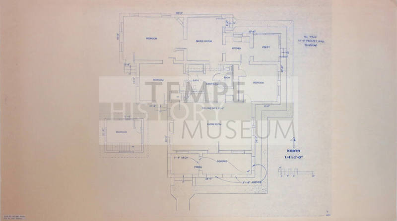 Blueprint - Floor Plan of Curt W. Miller House
