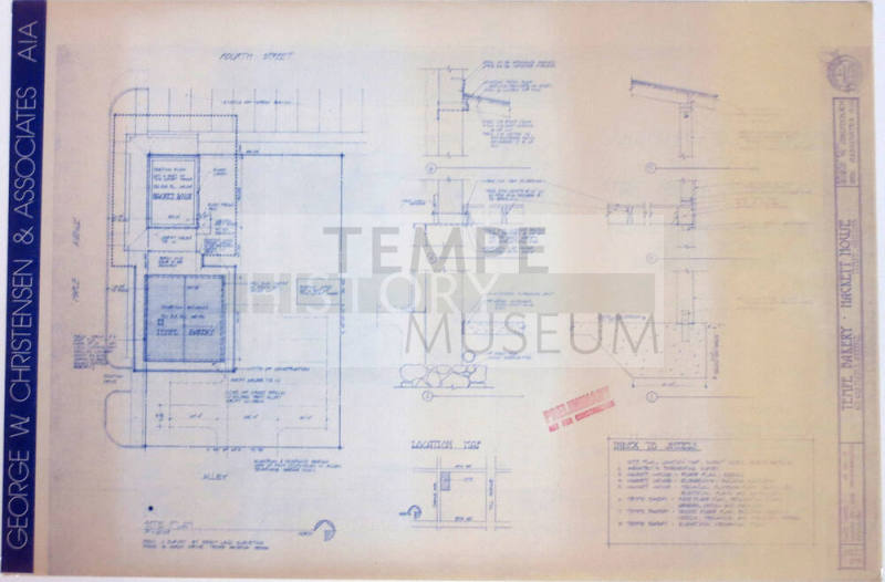 Blueprint - Site Plan of Hackett House/Tempe Bakery