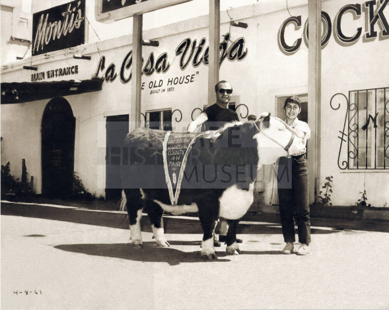 Monti's La Casa Vieja Restaurant with 4-H Steer and Leonard Monti