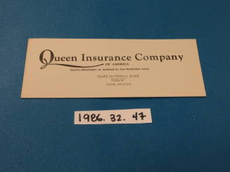 Queen Insurance Company business card