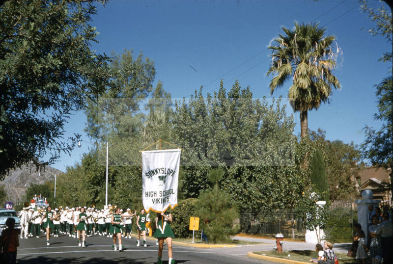 Sunnyslope High School Marching Band in Arizona State University Homecoming Parade 1955