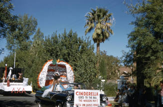 Float in Arizona State University Homecoming Parade 1955