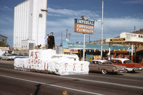 Tri Sigma Sorority Float in Arizona State University Homecoming Parade 1958