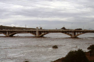 Salt River Flood With Mill Avenue Bridge1978