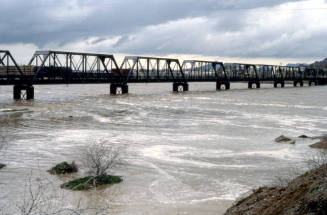 Salt River Flood With Railroad Bridge1978