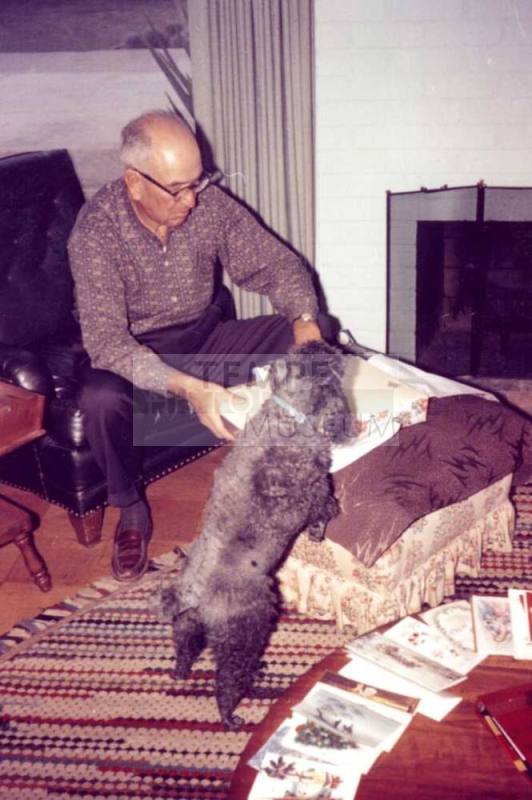 Sid Moeur with a dog
