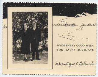 Mr.and Mrs. Alfred Lockwood with Christmas Card