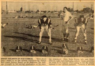 Newspaper Article "Empty Helmets on Old Corral"