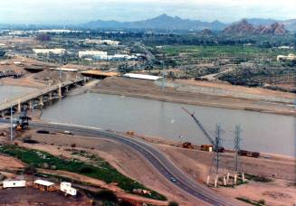 Salt River with the Mill Avenue Bridge and Rolling Hills Golf Course, 1992