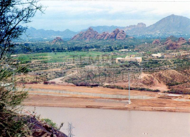 Papago Park and Salt River from Hayden Butte, 1992