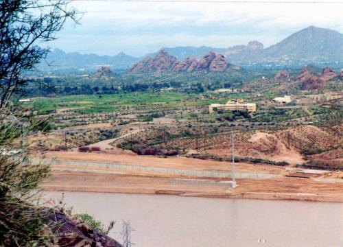 Papago Park and Salt River from Hayden Butte, 1992